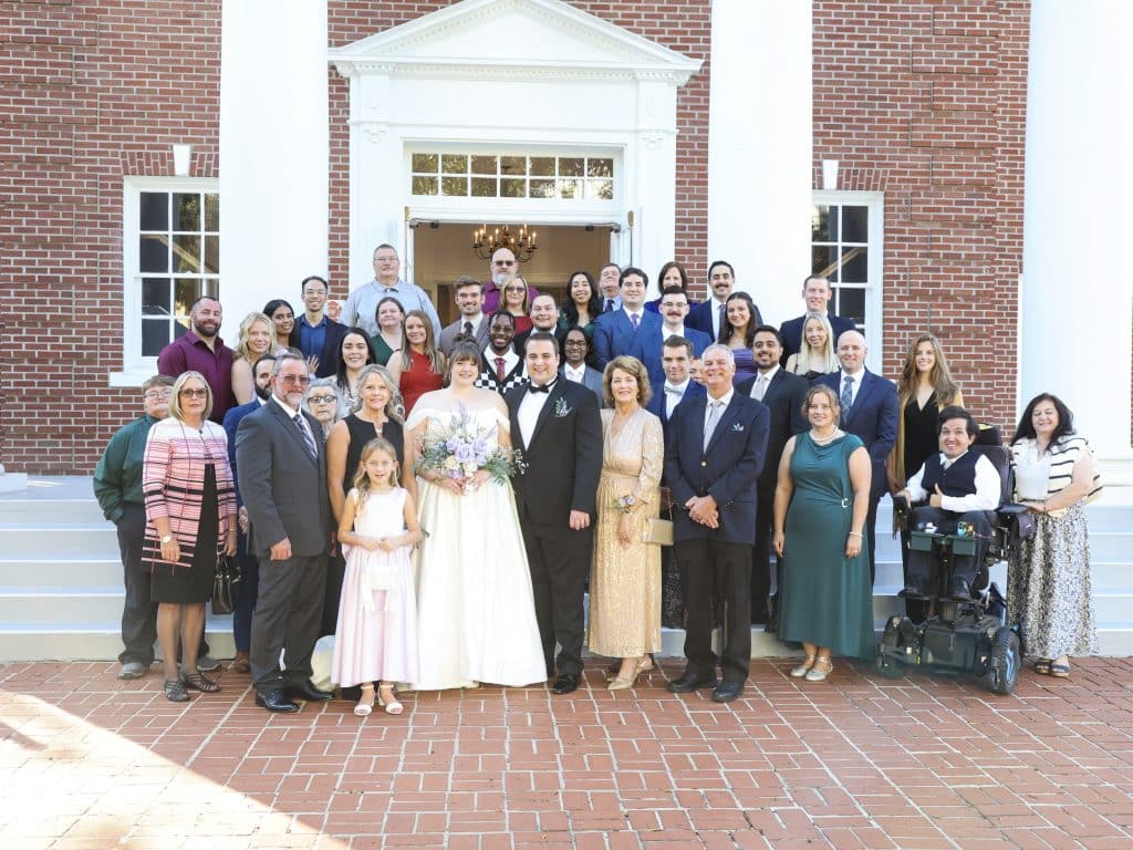 Group shot on the steps of the Church